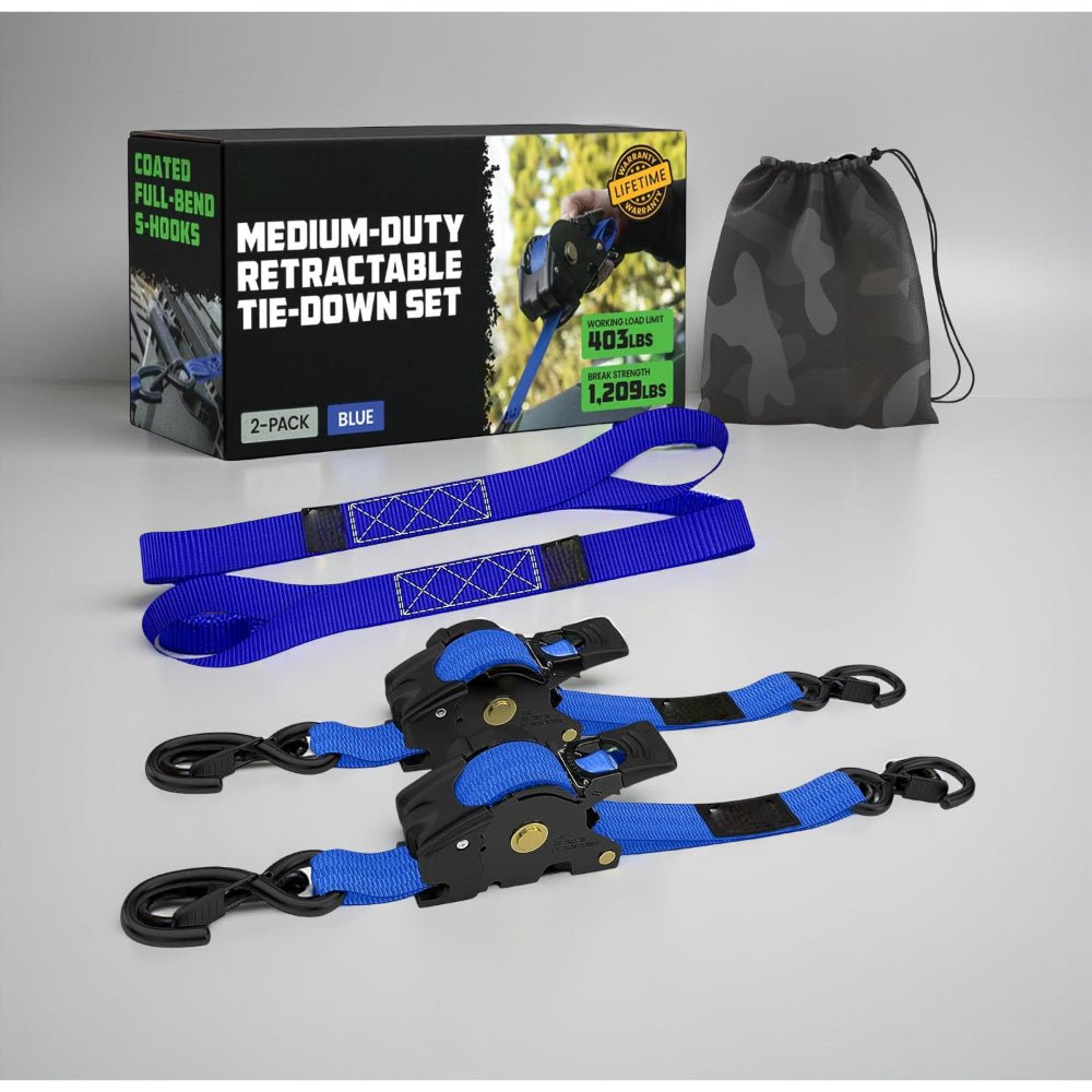 Heavy Duty Retractable Ratchet Straps for Cargo Security