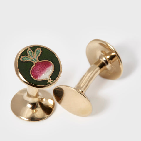 SUPPLIED BY TOM - Turnip Cufflinks in Sterling Silver with Gold Plating