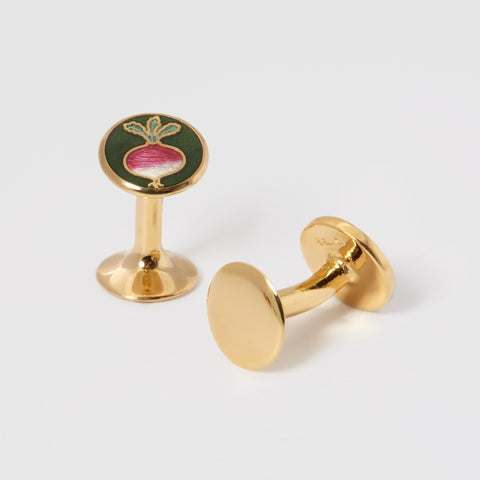 SUPPLIED BY TOM - Turnip Cufflinks in Sterling Silver with Gold Plating