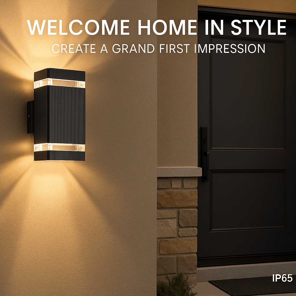 Modern Up & Down Outdoor Lights, IP65 Waterproof Garden Lamps