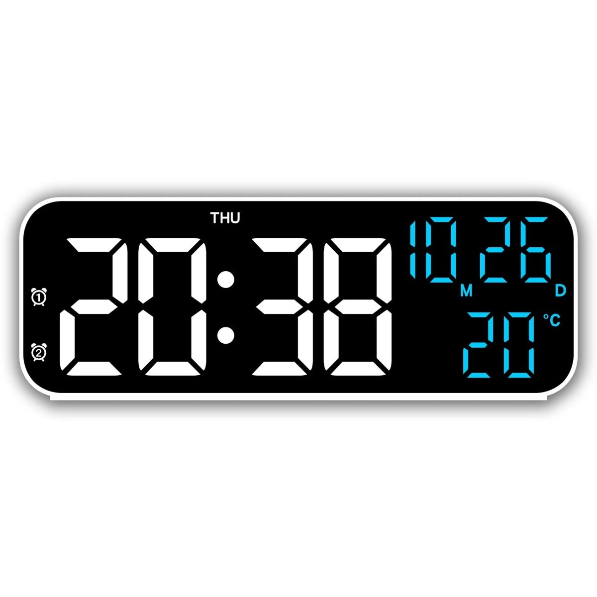 LED Digital Alarm Clock with Voice Control & Temperature Display