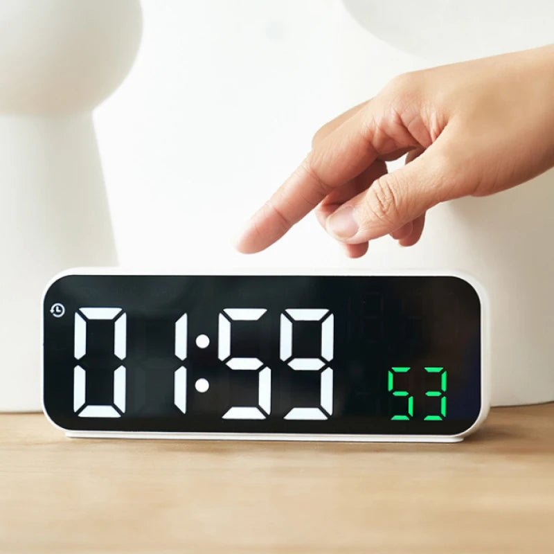 LED Digital Alarm Clock with Voice Control & Temperature Display