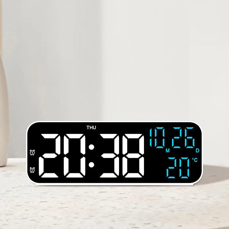 LED Digital Alarm Clock with Voice Control & Temperature Display