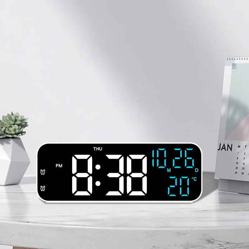 LED Digital Alarm Clock with Voice Control & Temperature Display