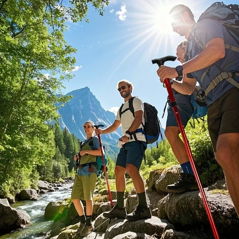 Telescopic Adjustable Folding Walking Stick for Comfortable Hiking Support