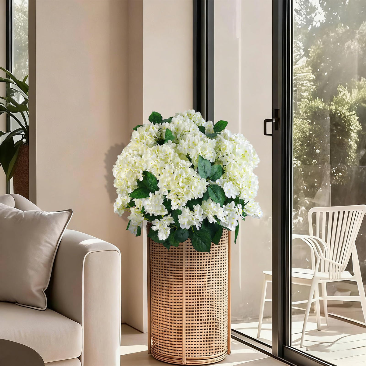 Artificial Outdoor Hydrangea Flowers, UV Resistant