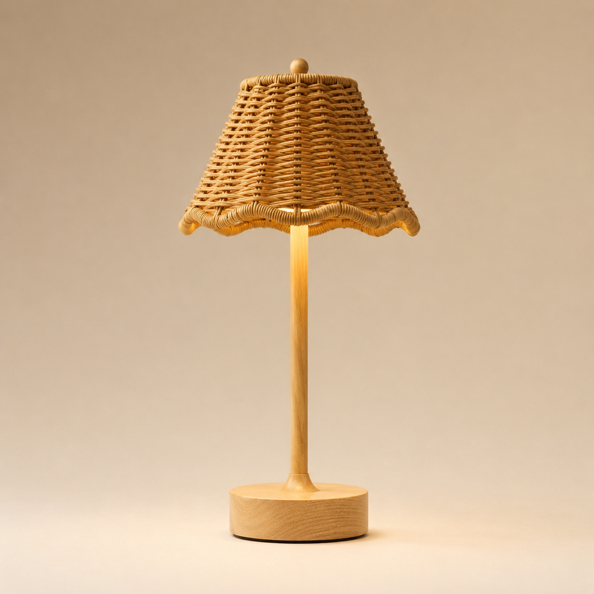 Cordless Rattan Table Lamp