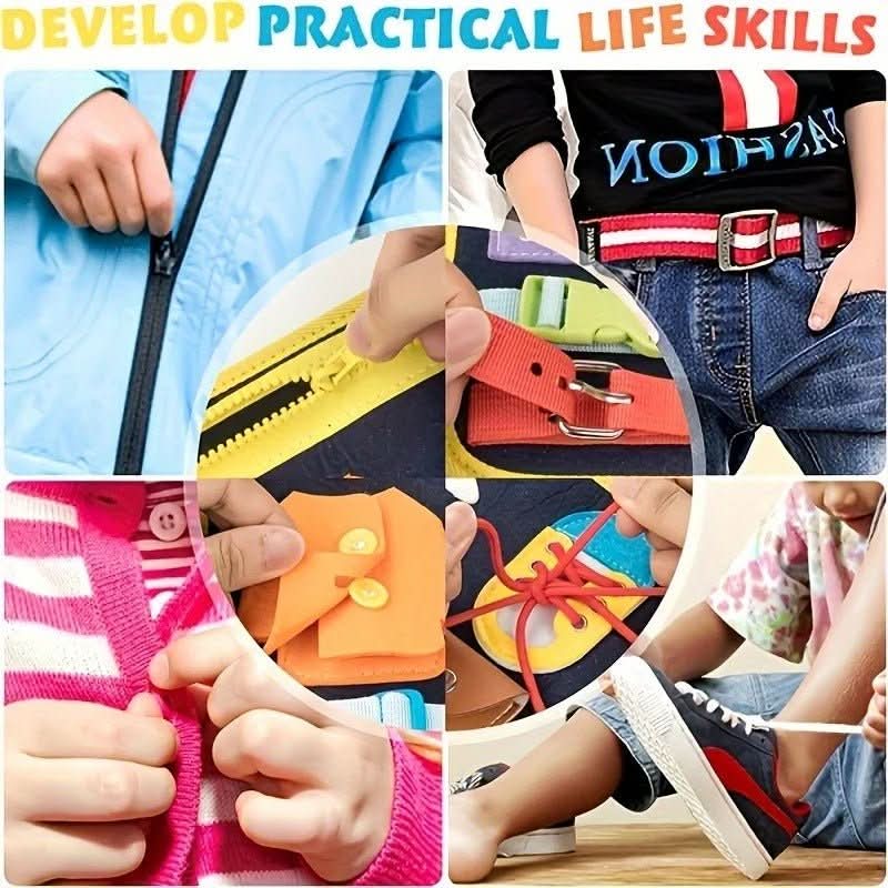 Montessori Sensory Book, ftui Early Learning Adventure for Ages 2–5 with Interactive Felt Storage