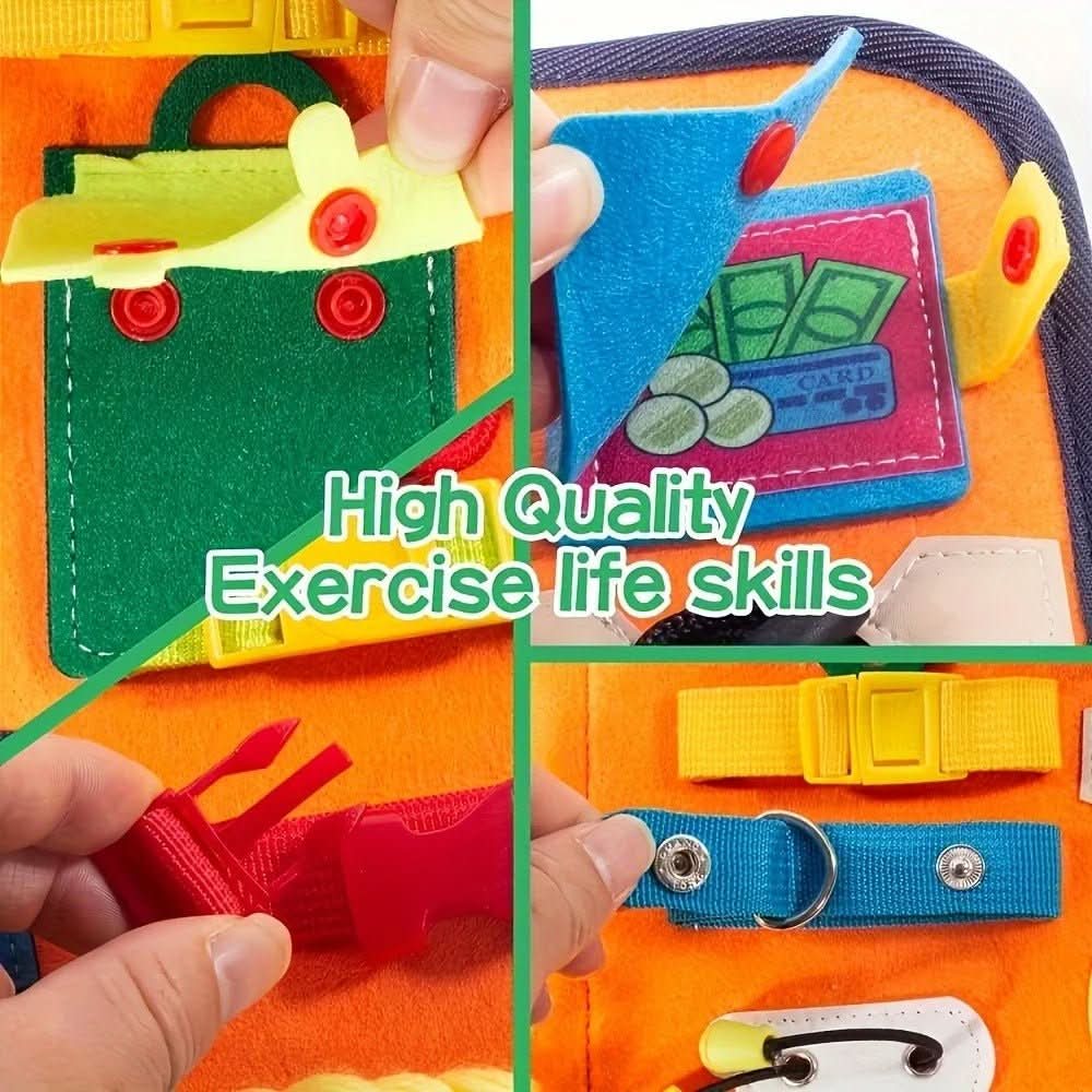 Montessori Sensory Book, ftui Early Learning Adventure for Ages 2–5 with Interactive Felt Storage