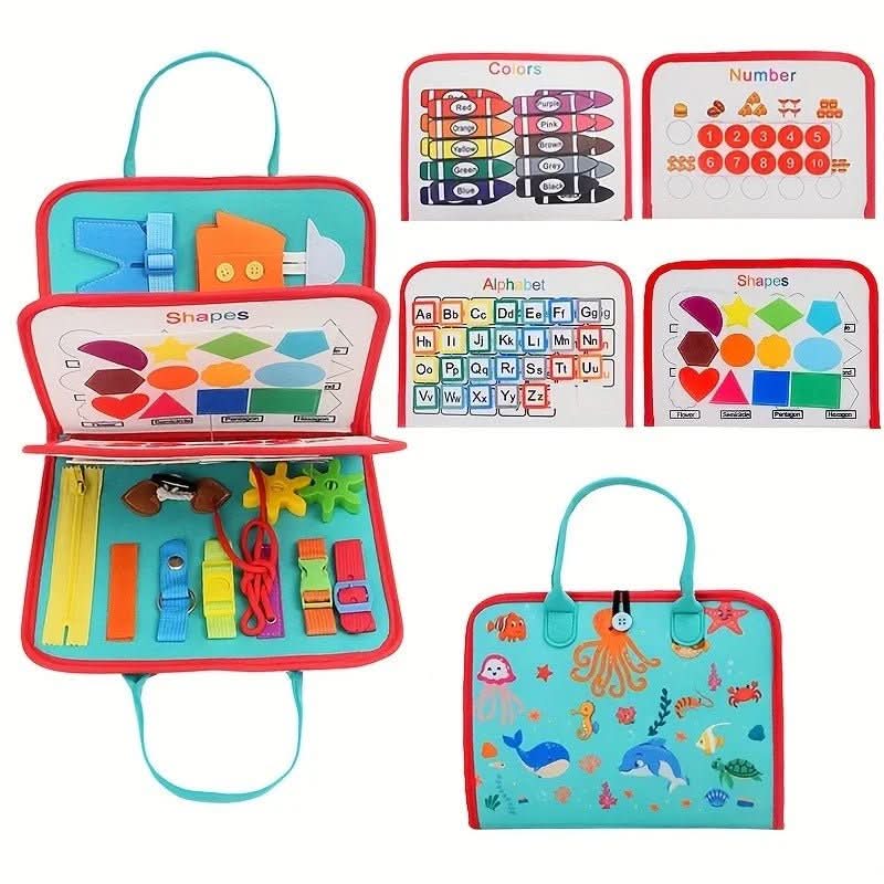 Montessori Sensory Book, ftui Early Learning Adventure for Ages 2–5 with Interactive Felt Storage