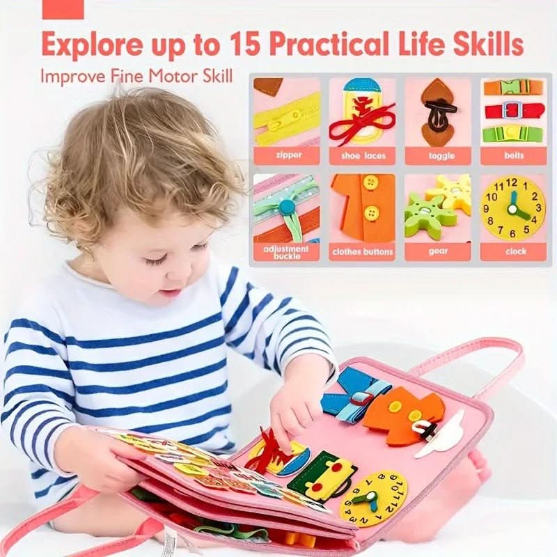 Montessori Sensory Book, ftui Early Learning Adventure for Ages 2–5 with Interactive Felt Storage