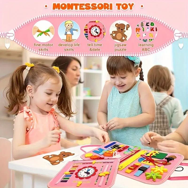 Montessori Sensory Book, ftui Early Learning Adventure for Ages 2–5 with Interactive Felt Storage