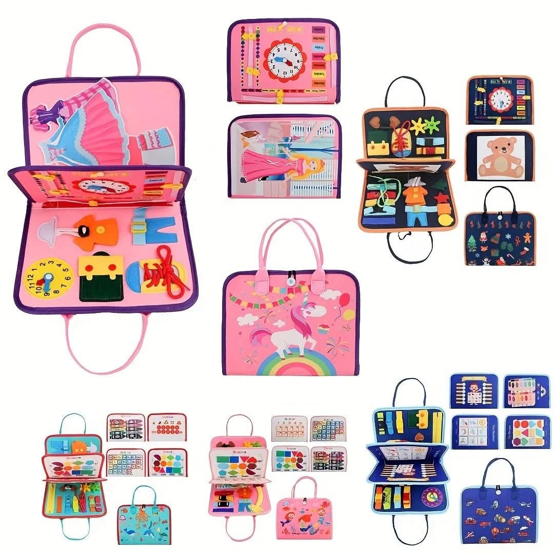 Montessori Sensory Book, ftui Early Learning Adventure for Ages 2–5 with Interactive Felt Storage