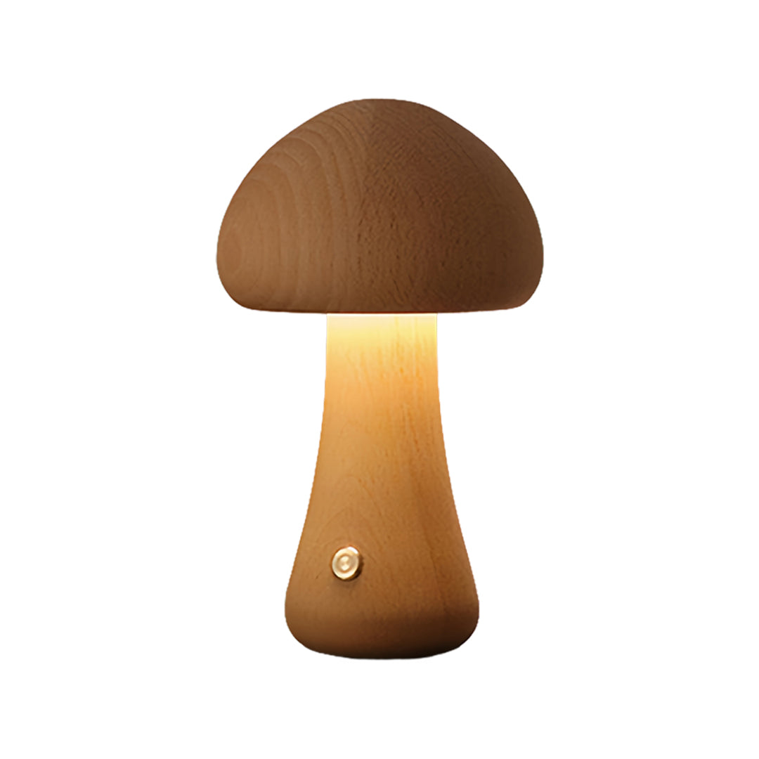 Beech Wood Mushroom Cordless LED Table Lamp