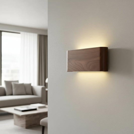 modern wooden wall lamp with 3 color modes