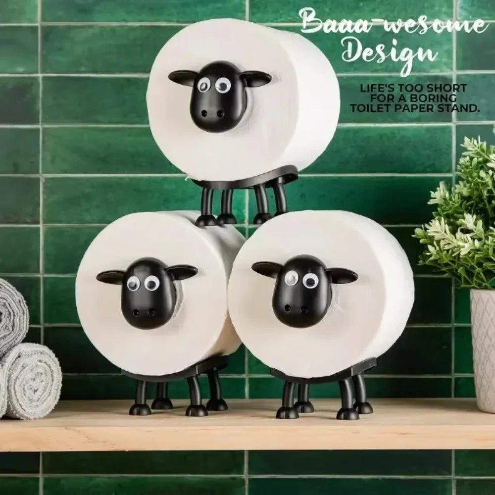 ADORABLE SHEEP TOILET PAPER HOLDER FOR PLAYFUL BATHROOMS