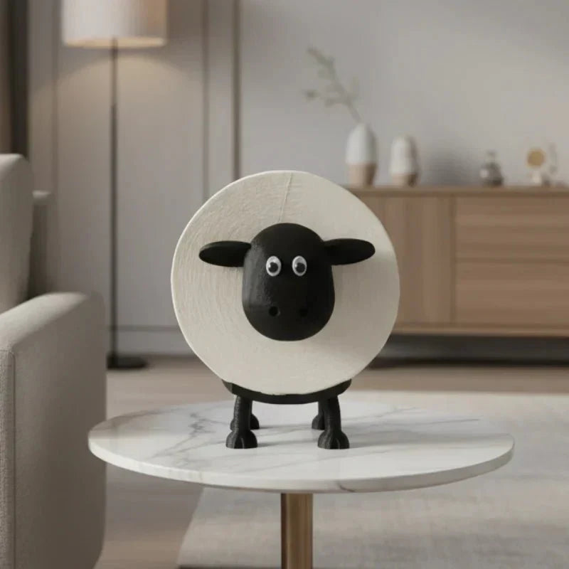 ADORABLE SHEEP TOILET PAPER HOLDER FOR PLAYFUL BATHROOMS
