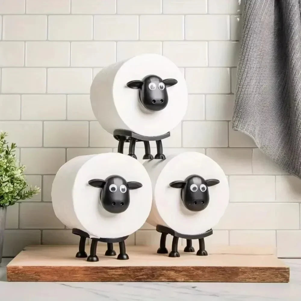 ADORABLE SHEEP TOILET PAPER HOLDER FOR PLAYFUL BATHROOMS
