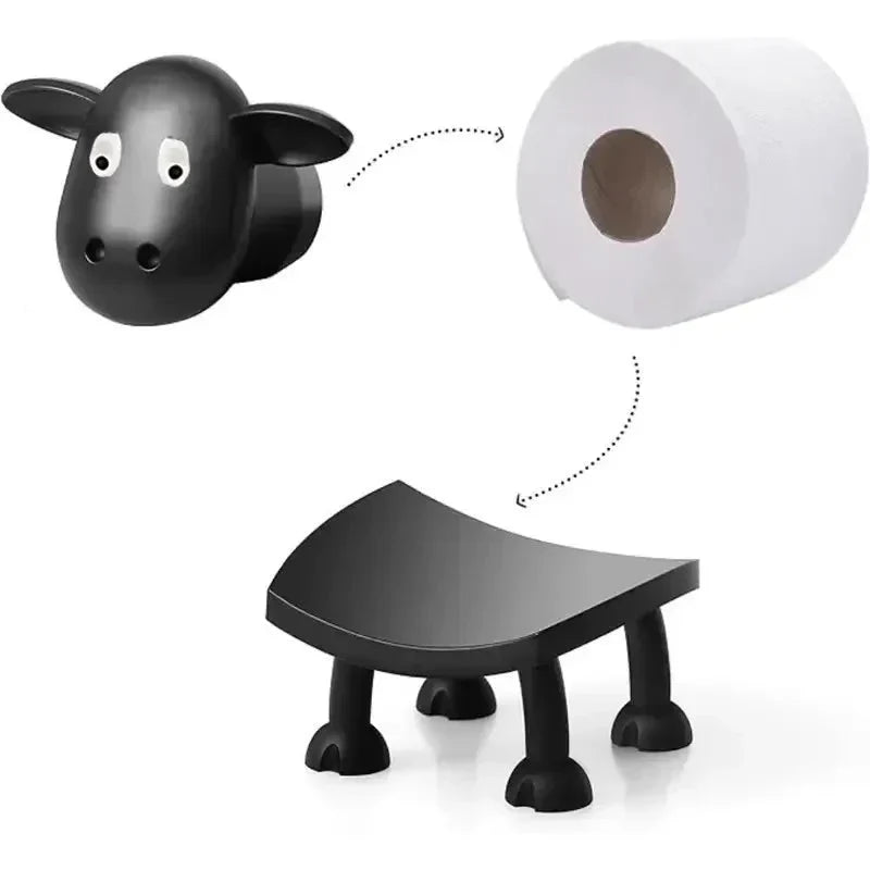 ADORABLE SHEEP TOILET PAPER HOLDER FOR PLAYFUL BATHROOMS