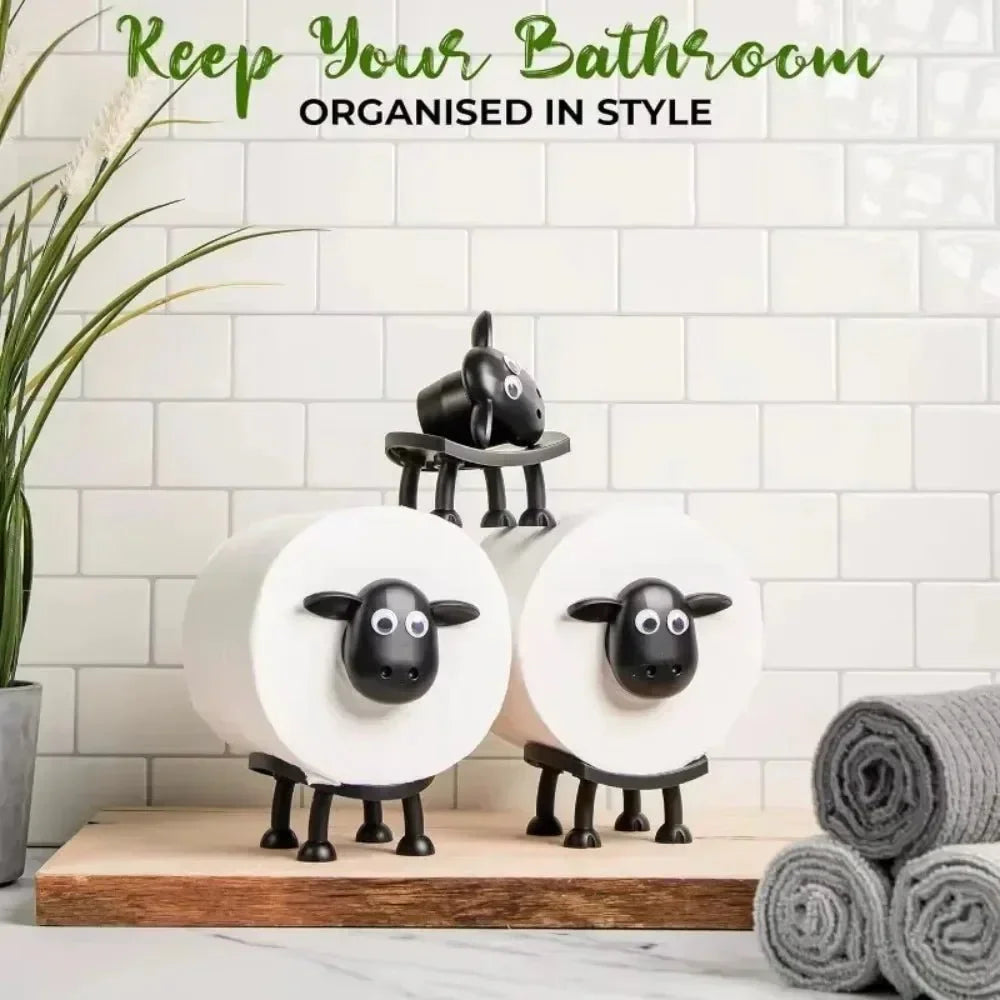 ADORABLE SHEEP TOILET PAPER HOLDER FOR PLAYFUL BATHROOMS